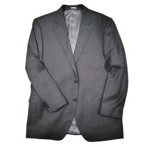 Peter Millar Wool Blazer Sport Coat Mens 46 Tall Gray 2 Button Suit Jacket